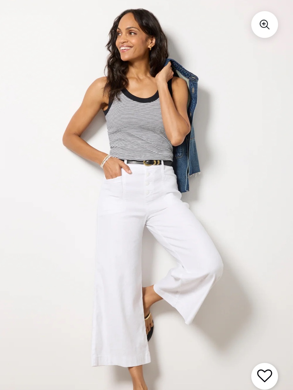 Evereve Joelle Crop Wide Leg Pant Linen Blend White